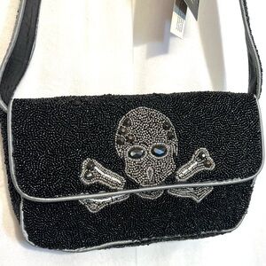 ☠️🖤MADE IN INDIA VIRAL Skull Beaded Shoulder Bag🖤☠️NWT